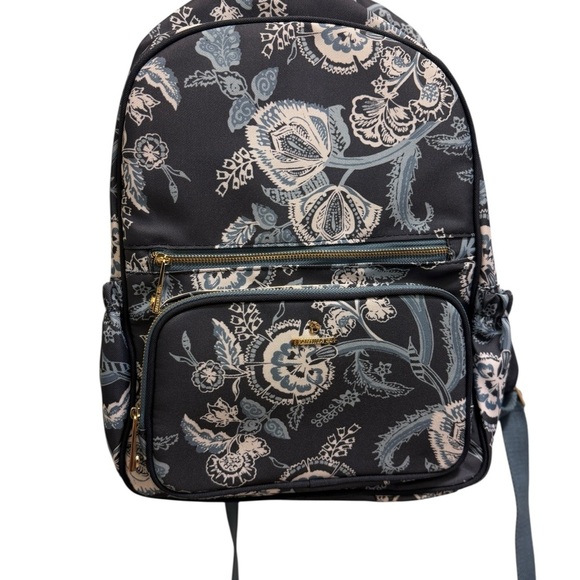 Spartina 449 blue  and Cream Floral tech Backpack - Picture 1 of 16